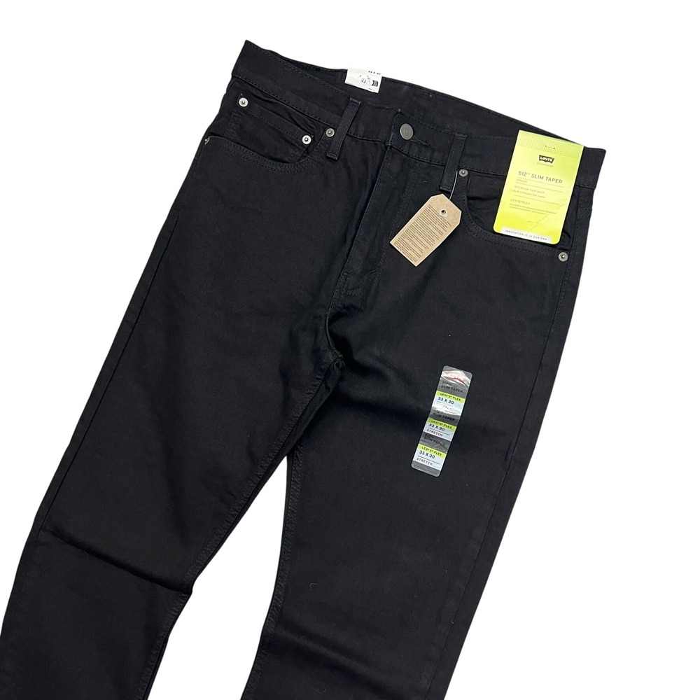 Levis 512 Slim Taper Mens Jeans 33x30 Black Levis Flex Stretch Denim NWT